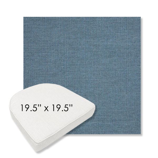 Picture of Spectrum Denim | 19.5" x 19.5" Boxed Contoured Rounded Back Wicker Chair Cushion - Sunbrella© Fabric