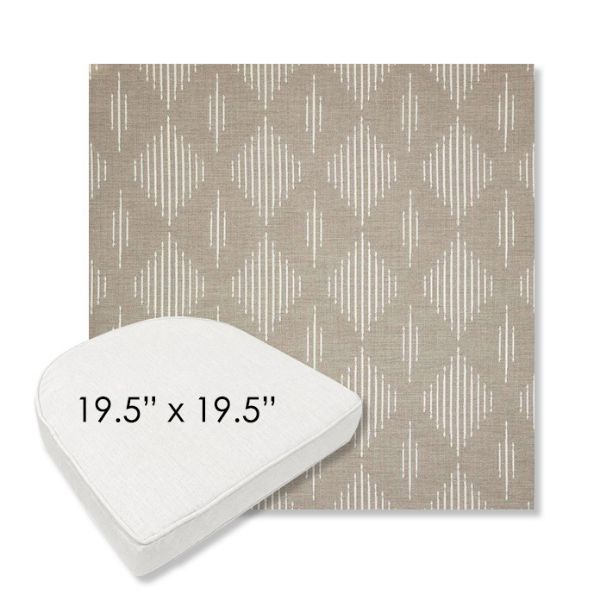 Picture of Spinner Diamond Pebble | 19.5" x 19.5" Boxed Contoured Rounded Back Wicker Chair Cushion - Sunbrella© Fabric