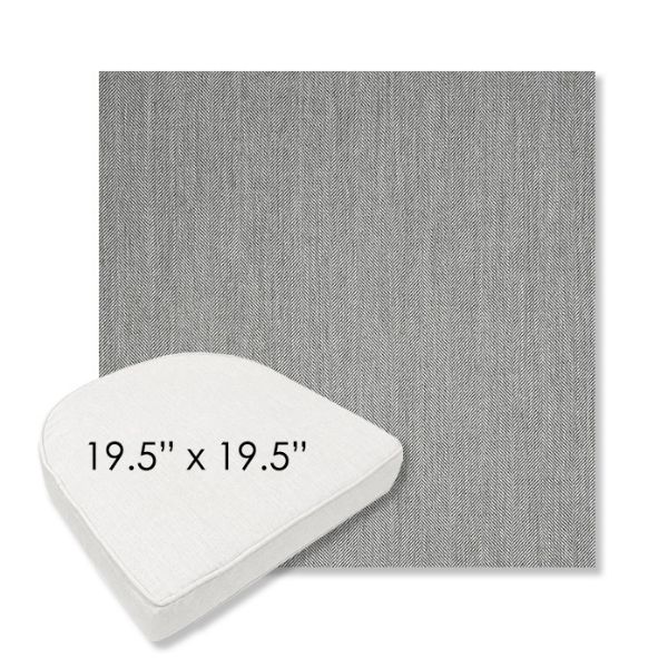 Picture of Switch Silver | 19.5" x 19.5" Boxed Contoured Rounded Back Wicker Chair Cushion - Sunbrella© Fabric