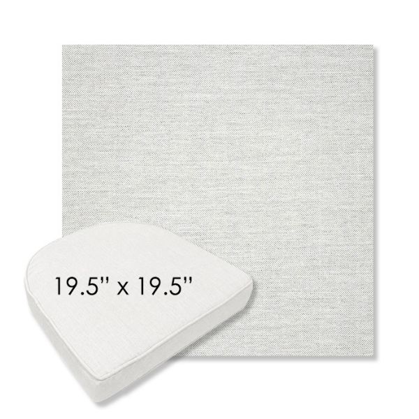 Picture of Switch Snow | 19.5" x 19.5" Boxed Contoured Rounded Back Wicker Chair Cushion - Sunbrella© Fabric