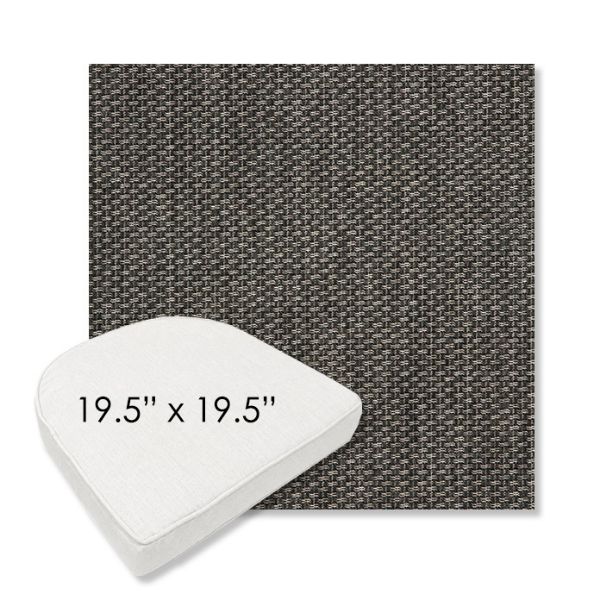 Picture of Tailored Smoke | 19.5" x 19.5" Boxed Contoured Rounded Back Wicker Chair Cushion - Sunbrella© Fabric