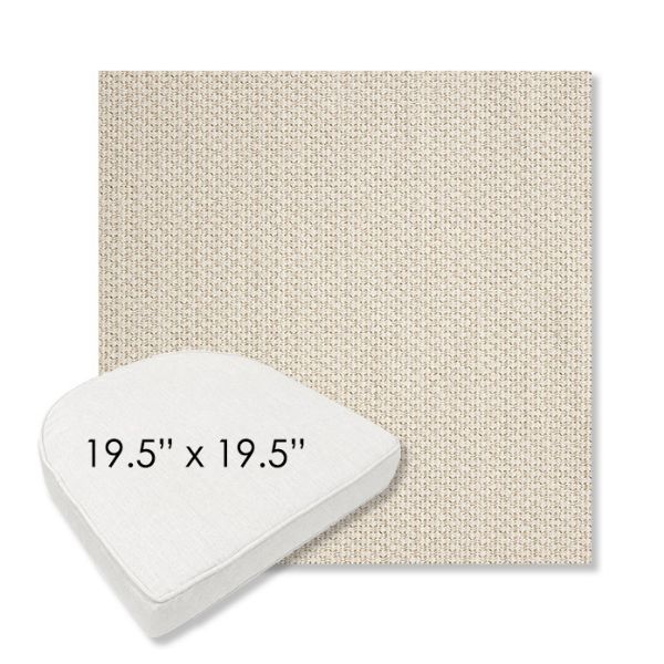 Picture of Tailored Snow | 19.5" x 19.5" Boxed Contoured Rounded Back Wicker Chair Cushion - Sunbrella© Fabric