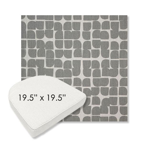 Picture of Toggle Greystone | 19.5" x 19.5" Boxed Contoured Rounded Back Wicker Chair Cushion - Sunbrella© Fabric