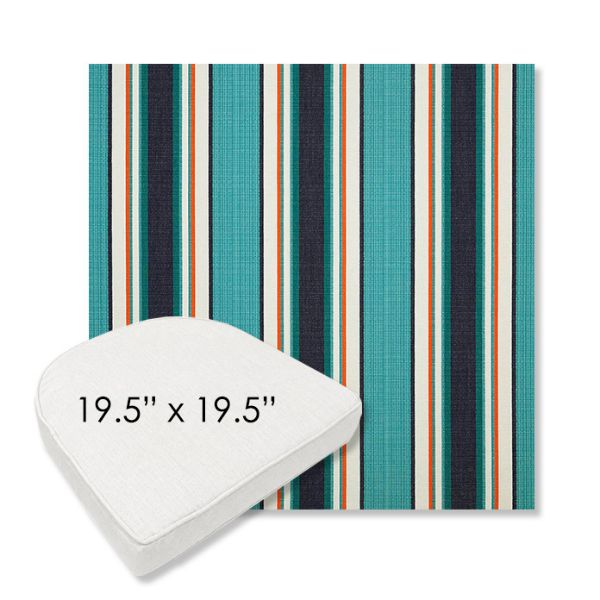 Picture of Token Surfside | 19.5" x 19.5" Boxed Contoured Rounded Back Wicker Chair Cushion - Sunbrella© Fabric