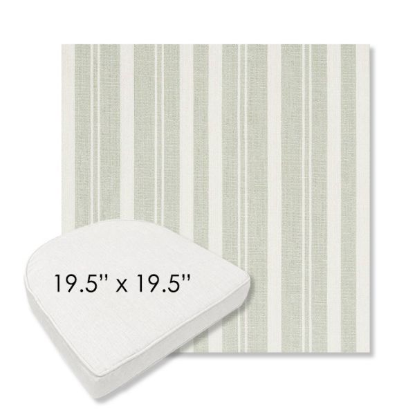 Picture of Tranquil Sage | 19.5" x 19.5" Boxed Contoured Rounded Back Wicker Chair Cushion - Sunbrella© Fabric