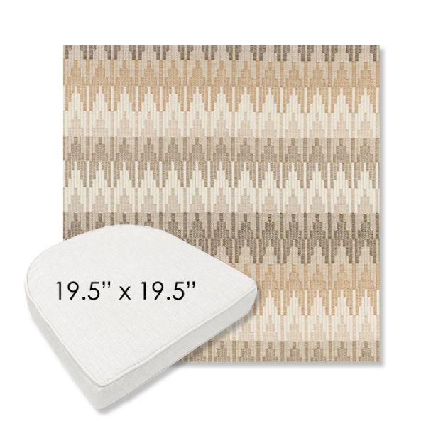 Picture of Valley Dune | 19.5" x 19.5" Boxed Contoured Rounded Back Wicker Chair Cushion - Sunbrella© Fabric