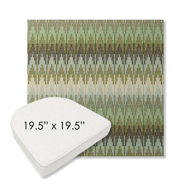 Picture of Valley Herbal | 19.5" x 19.5" Boxed Contoured Rounded Back Wicker Chair Cushion - Sunbrella© Fabric