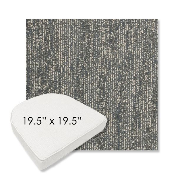 Picture of Vista Slate | 19.5" x 19.5" Boxed Contoured Rounded Back Wicker Chair Cushion - Sunbrella© Fabric