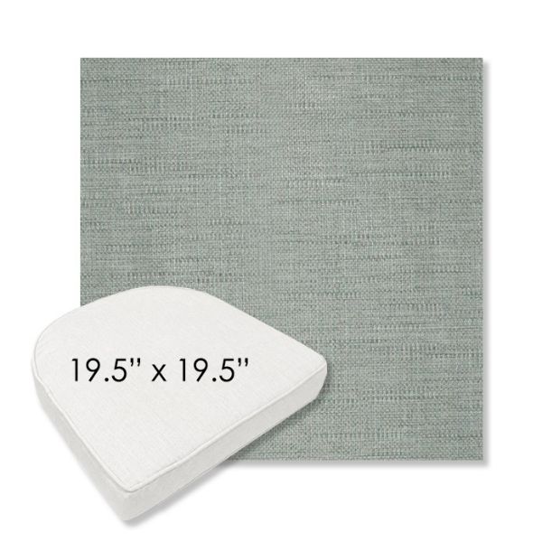 Picture of Willa Mist | 19.5" x 19.5" Boxed Contoured Rounded Back Wicker Chair Cushion - Sunbrella© Fabric