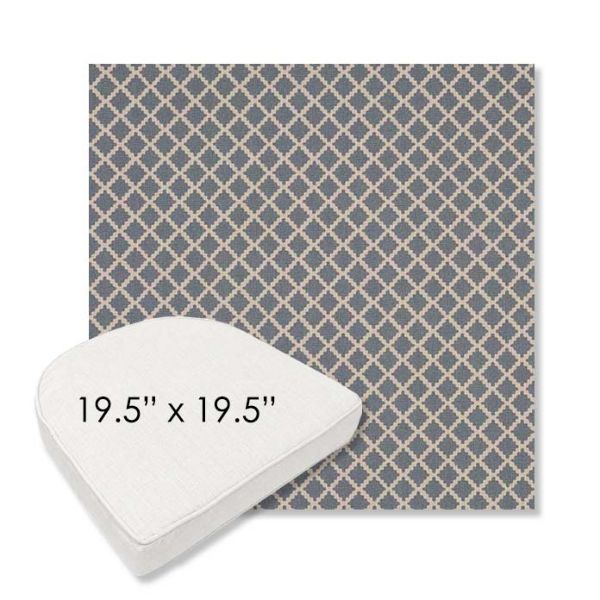 Picture of Yardly Hydrangea | 19.5" x 19.5" Boxed Contoured Rounded Back Wicker Chair Cushion - Sunbrella© Fabric