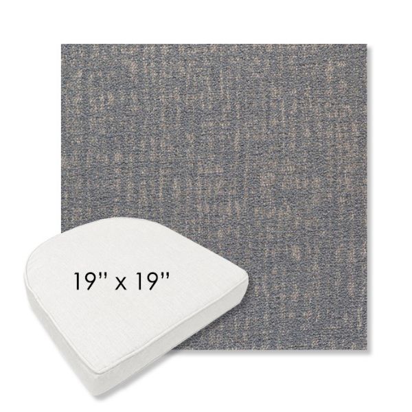 Picture of Abstraction Denim | 19" x 19" Boxed Contoured Rounded Back Wicker Chair Cushion - Sunbrella© Fabric