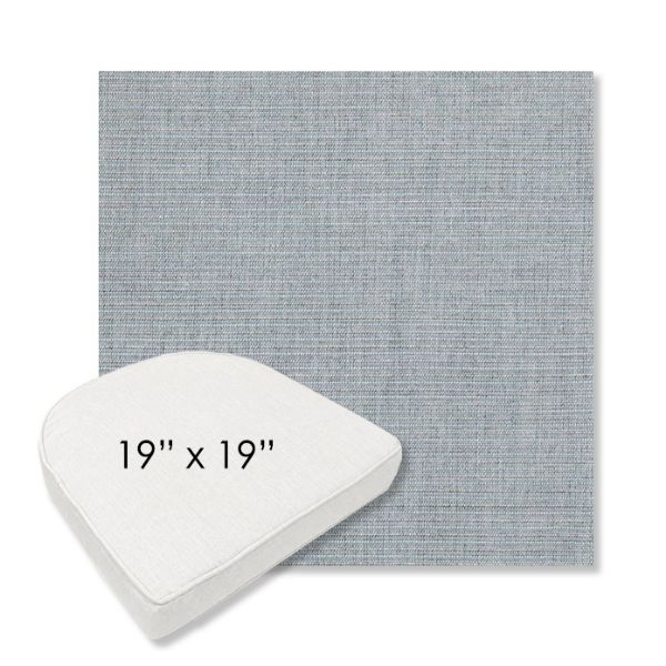 Picture of Ambrose Chambray | 19" x 19" Boxed Contoured Rounded Back Wicker Chair Cushion - Sunbrella© Fabric