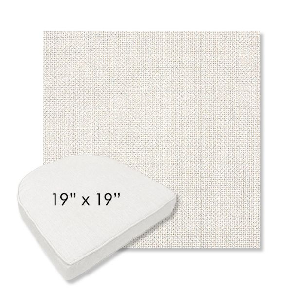 Picture of Bliss Linen | 19" x 19" Boxed Contoured Rounded Back Wicker Chair Cushion - Sunbrella© Fabric