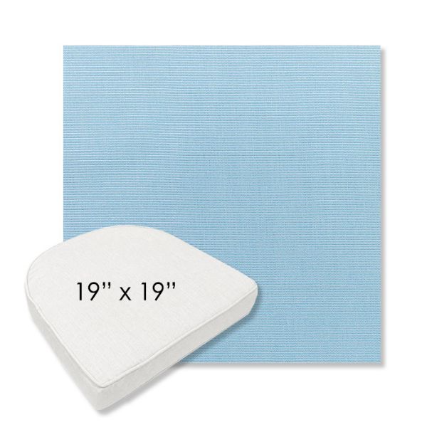 Picture of Canvas Air Blue | 19" x 19" Boxed Contoured Rounded Back Wicker Chair Cushion - Sunbrella© Fabric