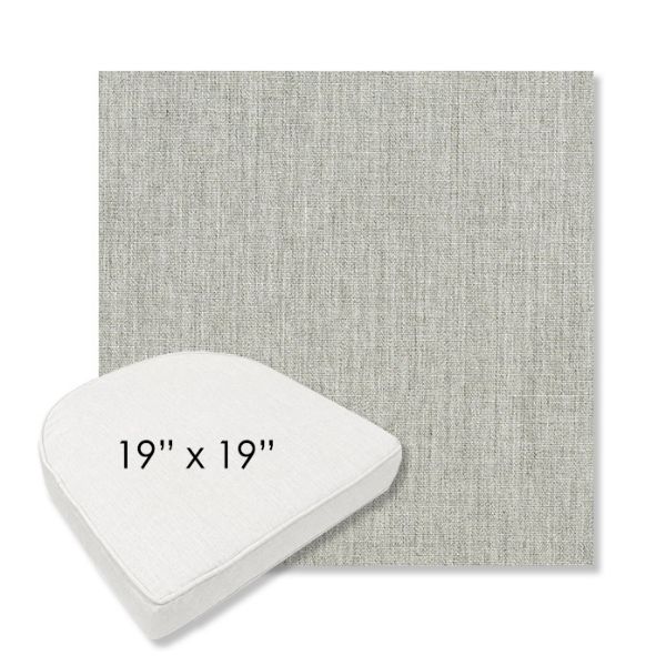 Picture of Canvas Granite | 19" x 19" Boxed Contoured Rounded Back Wicker Chair Cushion - Sunbrella© Fabric