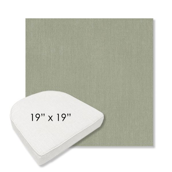 Picture of Canvas Seasalt | 19" x 19" Boxed Contoured Rounded Back Wicker Chair Cushion - Sunbrella© Fabric