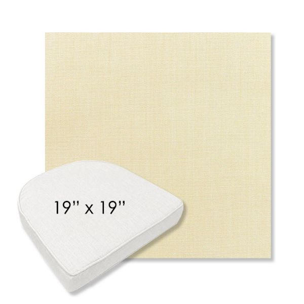 Picture of Canvas Vellum | 19" x 19" Boxed Contoured Rounded Back Wicker Chair Cushion - Sunbrella© Fabric