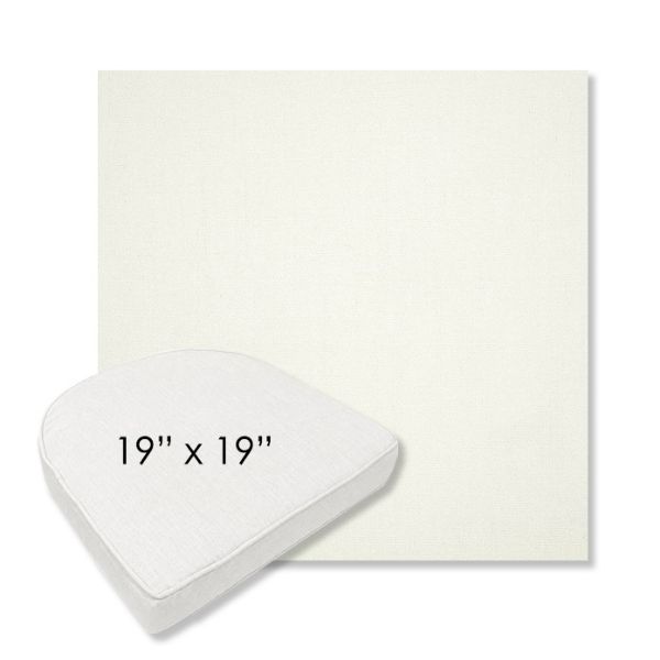 Picture of Canvas White | 19" x 19" Boxed Contoured Rounded Back Wicker Chair Cushion - Sunbrella© Fabric