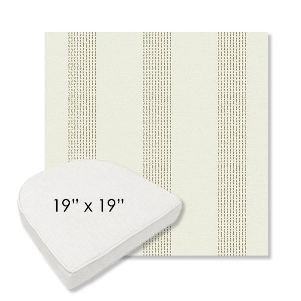 Picture of Caper Linen | 19" x 19" Boxed Contoured Rounded Back Wicker Chair Cushion - Sunbrella© Fabric