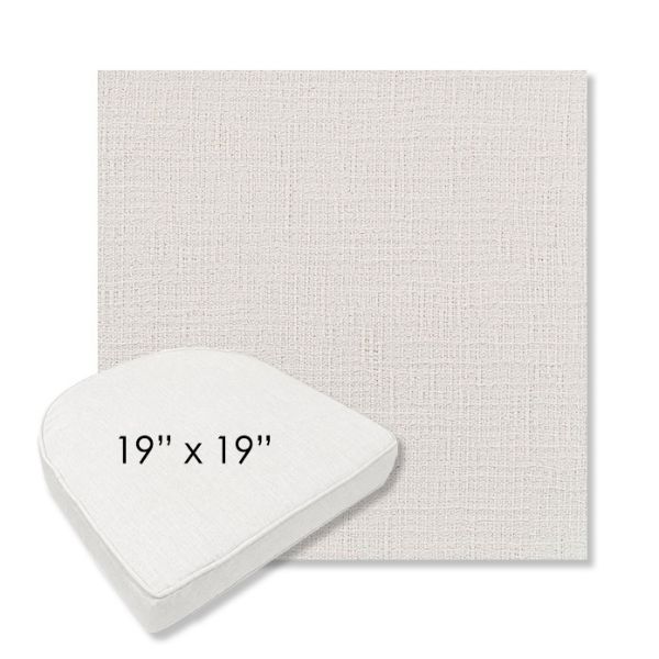 Picture of Cassava White | 19" x 19" Boxed Contoured Rounded Back Wicker Chair Cushion - Sunbrella© Fabric