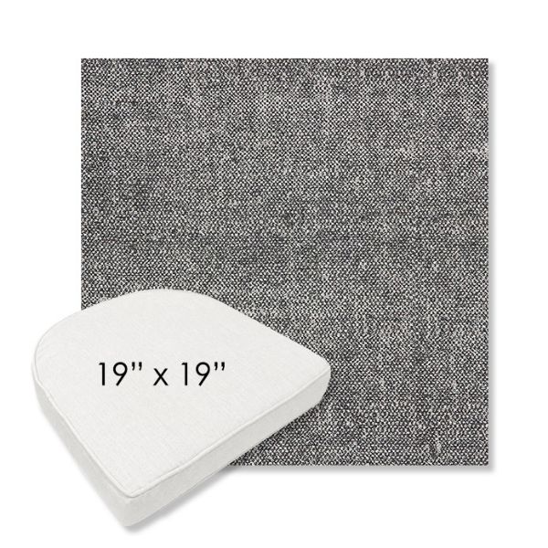 Picture of Chartres Granite | 19" x 19" Boxed Contoured Rounded Back Wicker Chair Cushion - Sunbrella© Fabric