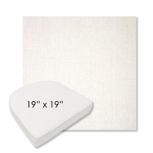 Picture of Crush Snow | 19" x 19" Boxed Contoured Rounded Back Wicker Chair Cushion - Sunbrella© Fabric