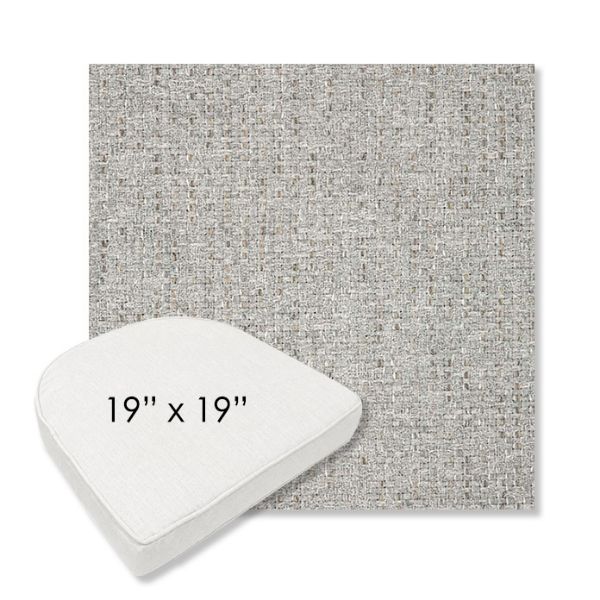 Picture of Dumont Dove | 19" x 19" Boxed Contoured Rounded Back Wicker Chair Cushion - Sunbrella© Fabric