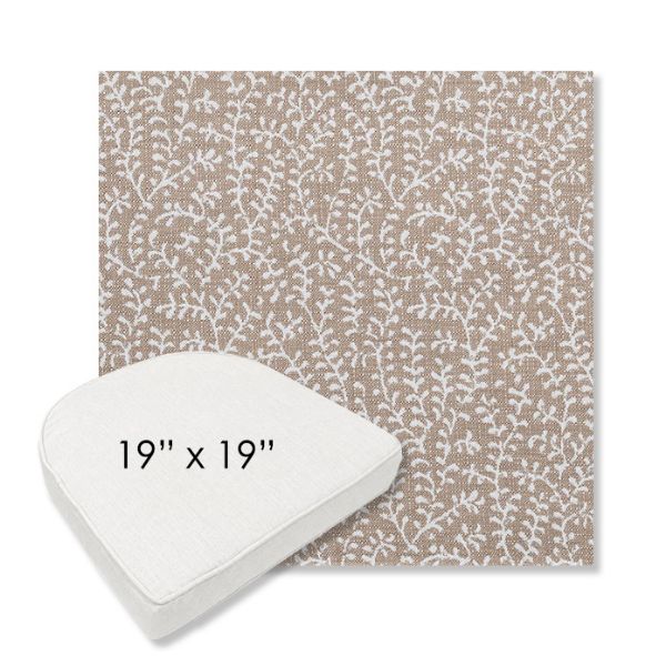 Picture of Eberly Linen | 19" x 19" Boxed Contoured Rounded Back Wicker Chair Cushion - Sunbrella© Fabric
