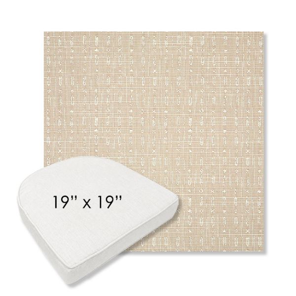 Picture of Embrace Linen | 19" x 19" Boxed Contoured Rounded Back Wicker Chair Cushion - Sunbrella© Fabric