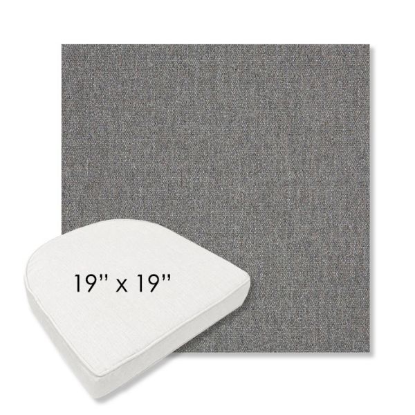 Picture of Heritage Slate | 19" x 19" Boxed Contoured Rounded Back Wicker Chair Cushion - Sunbrella© Fabric