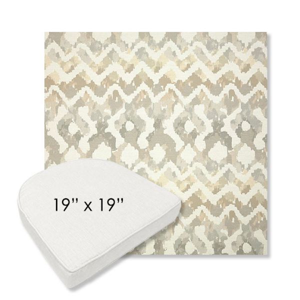 Picture of Inga Marble | 19" x 19" Boxed Contoured Rounded Back Wicker Chair Cushion - Sunbrella© Fabric