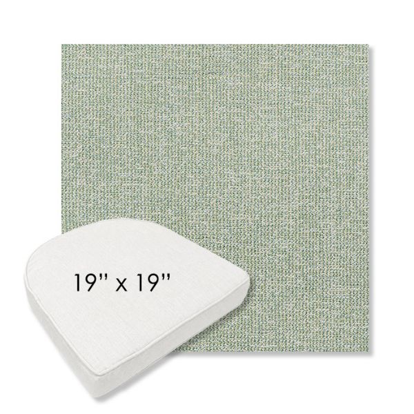 Picture of Kismet Moss | 19" x 19" Boxed Contoured Rounded Back Wicker Chair Cushion - Sunbrella© Fabric
