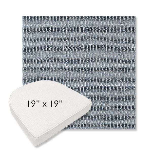 Picture of Kudos Denim Wash | 19" x 19" Boxed Contoured Rounded Back Wicker Chair Cushion - Sunbrella© Fabric