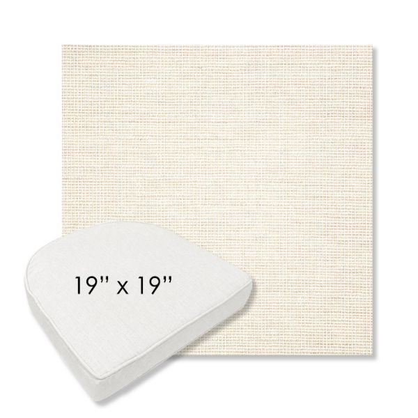 Picture of Kudos Vellum | 19" x 19" Boxed Contoured Rounded Back Wicker Chair Cushion - Sunbrella© Fabric
