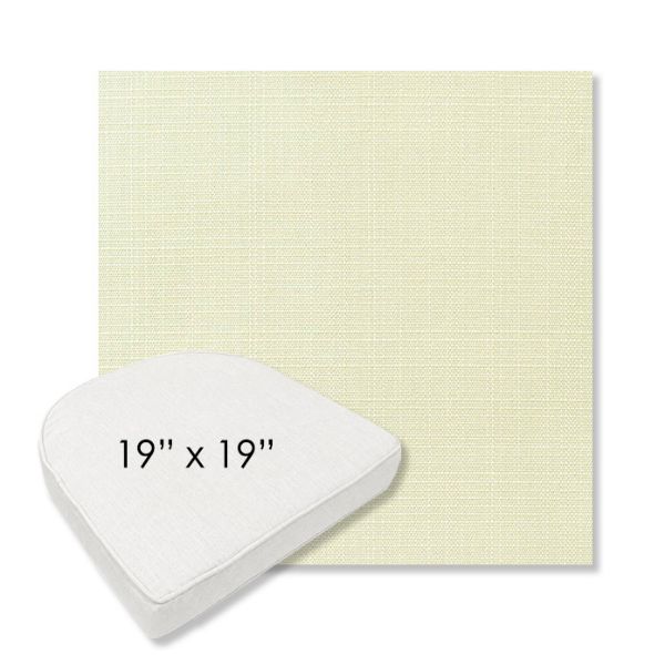 Picture of Linen Natural | 19" x 19" Boxed Contoured Rounded Back Wicker Chair Cushion - Sunbrella© Fabric