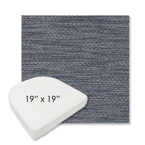 Picture of Litchfield Denim | 19" x 19" Boxed Contoured Rounded Back Wicker Chair Cushion - Sunbrella© Fabric