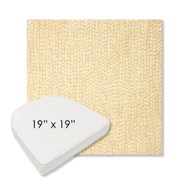 Picture of Margo Parchment | 19" x 19" Boxed Contoured Rounded Back Wicker Chair Cushion - Sunbrella© Fabric