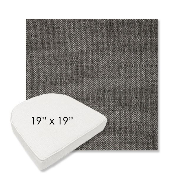 Picture of Piazza Graphite | 19" x 19" Boxed Contoured Rounded Back Wicker Chair Cushion - Sunbrella© Fabric