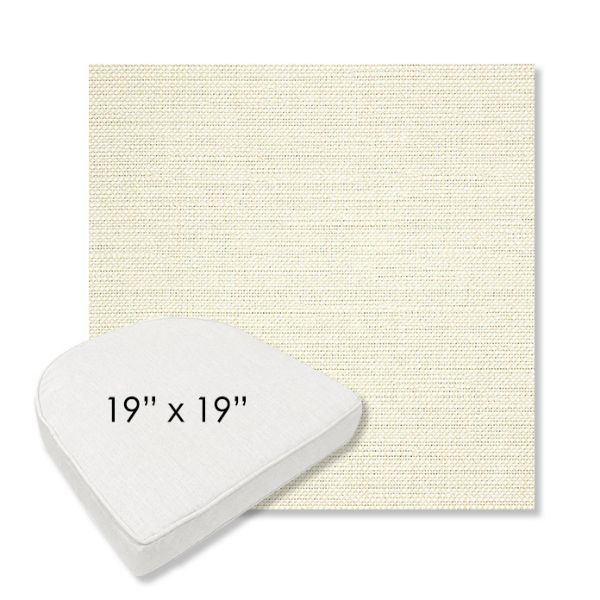 Picture of Piazza Parchment | 19" x 19" Boxed Contoured Rounded Back Wicker Chair Cushion - Sunbrella© Fabric