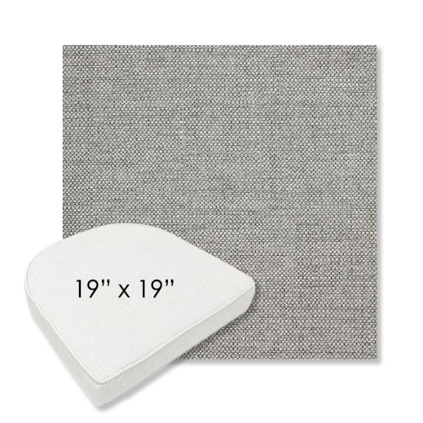 Picture of Piazza Stone | 19" x 19" Boxed Contoured Rounded Back Wicker Chair Cushion - Sunbrella© Fabric