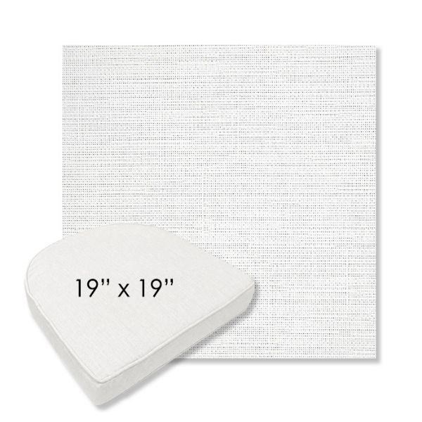 Picture of Piazza White | 19" x 19" Boxed Contoured Rounded Back Wicker Chair Cushion - Sunbrella© Fabric