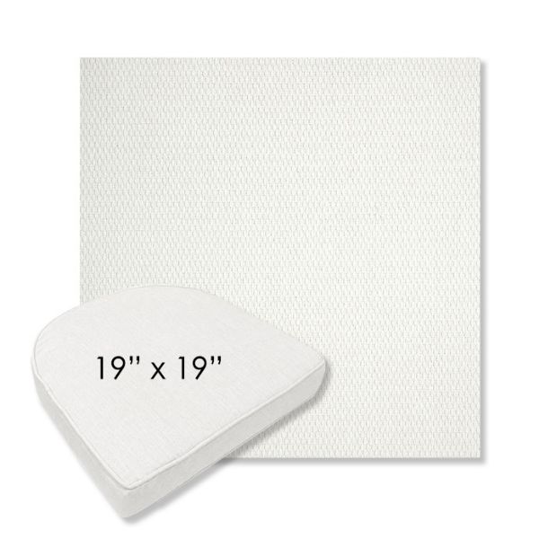 Picture of Pique Salt | 19" x 19" Boxed Contoured Rounded Back Wicker Chair Cushion - Sunbrella© Fabric