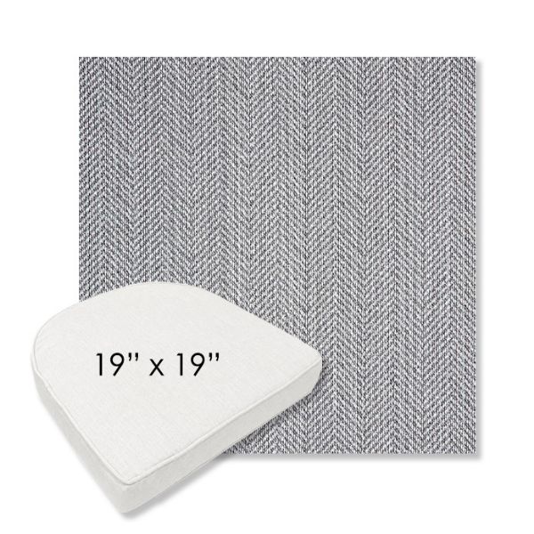 Picture of Posh Graphite | 19" x 19" Boxed Contoured Rounded Back Wicker Chair Cushion - Sunbrella© Fabric