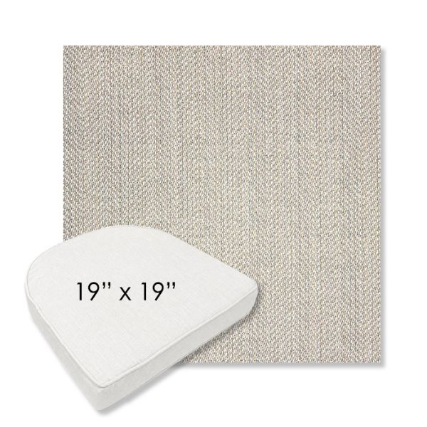 Picture of Posh Pebble | 19" x 19" Boxed Contoured Rounded Back Wicker Chair Cushion - Sunbrella© Fabric
