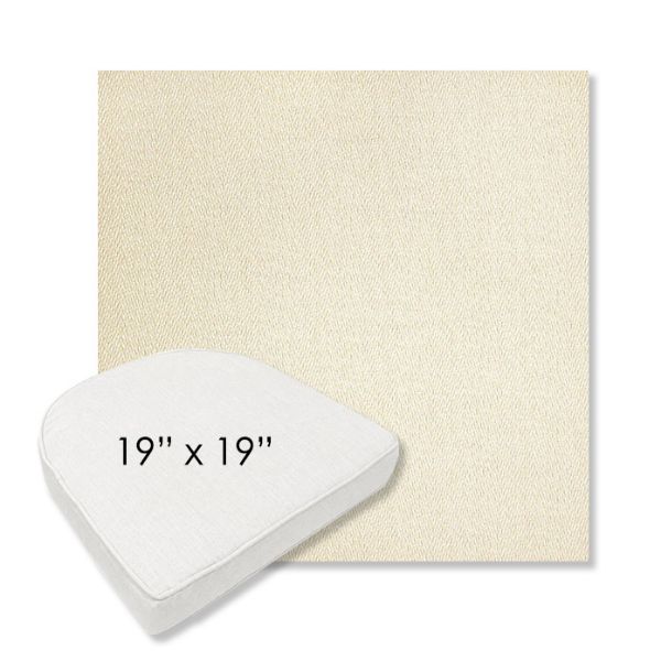 Picture of Posh Salt | 19" x 19" Boxed Contoured Rounded Back Wicker Chair Cushion - Sunbrella© Fabric