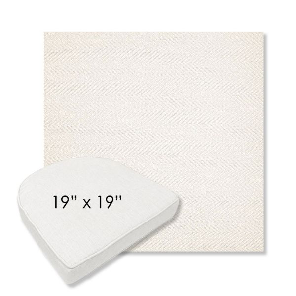 Picture of Posh Snow | 19" x 19" Boxed Contoured Rounded Back Wicker Chair Cushion - Sunbrella© Fabric