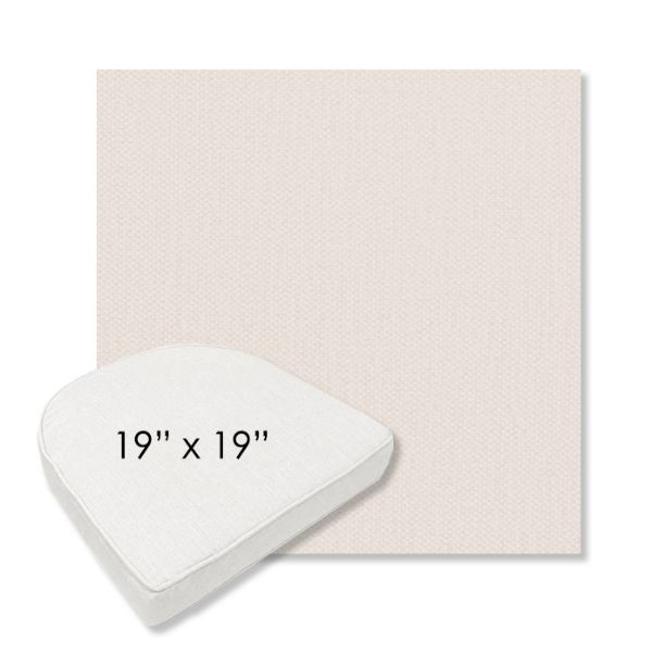 Picture of Proof Snow | 19" x 19" Boxed Contoured Rounded Back Wicker Chair Cushion - Sunbrella© Fabric