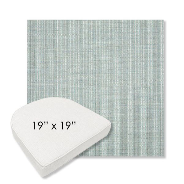 Picture of Proven Seaglass | 19" x 19" Boxed Contoured Rounded Back Wicker Chair Cushion - Sunbrella© Fabric