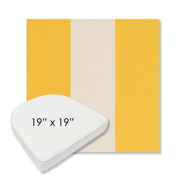 Picture of Rothko Lemonade | 19" x 19" Boxed Contoured Rounded Back Wicker Chair Cushion - Sunbrella© Fabric