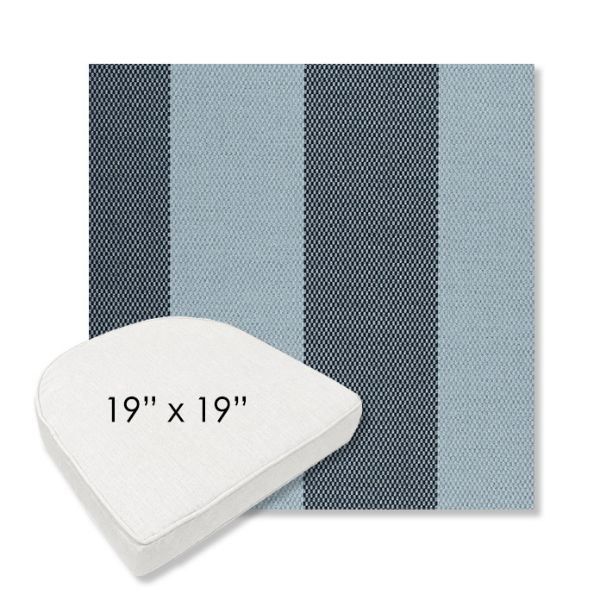 Picture of Rothko Oceanfront | 19" x 19" Boxed Contoured Rounded Back Wicker Chair Cushion - Sunbrella© Fabric